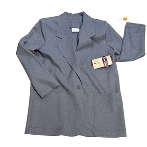 NWT Vintage Bend Over Levi’s Gray Blazer Size 12 Shoulder Pads Made USA 80s